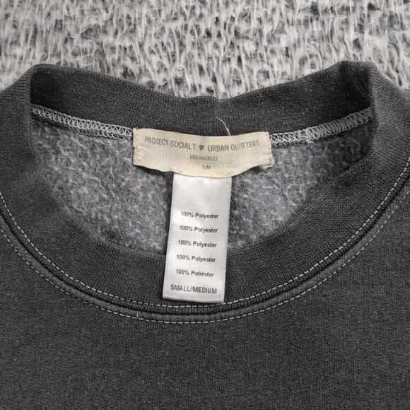 Project Social T Urban Outfitters Sweatshirt Women Medium Gray Skeleton Skaters - Picture 2 of 6